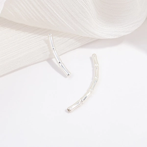 Polished S925 sterling silver bamboo joint beads for DIY handmade bracelet jewelry