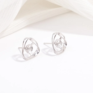 S925 sterling zilveren spiraalvormige oorknopjes voor DIY parel sieraden maken