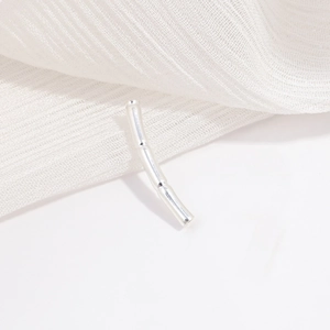 Detailed macro view of S925 sterling silver bamboo tube bead for DIY jewelry making