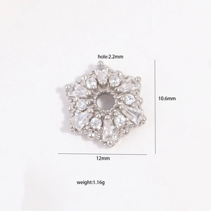 S925 Sterling Silber Schneeflocke Anhänger mit Zirkonia für DIY Schmuckherstellung