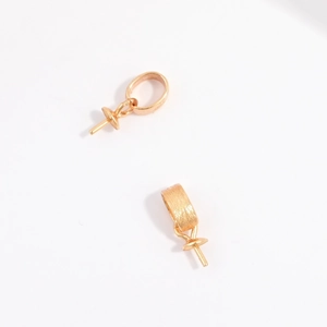 Golden S925 sterling silver U-shape pendant clasp and pearl pin bail for DIY jewelry