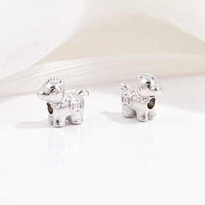 S925 sterling zilveren dierenriem paard bedels met muntpatronen voor DIY sieraden
