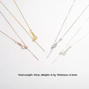 Adjustable S925 sterling silver box chain necklace set in silver gold and rose gold tones
