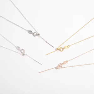 Detailed close-up of S925 sterling silver O-chain necklaces in silver, gold, and rose gold