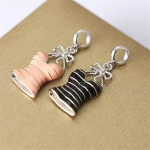 S925 sterling zilveren gestreepte bikini jurk hangers voor DIY sieraden maken set