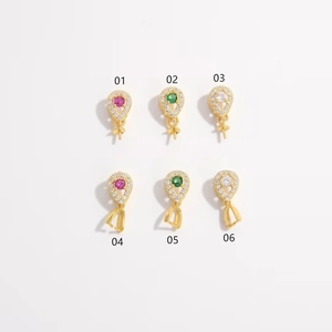 Macro shot of S925 silver flower pendant clasps with micro-set colorful zircons