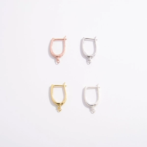 S925 sterling silver DIY earring hooks in rose gold, gold, silver, and platinum finishes