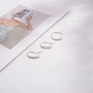 Crochets de boucles d'oreilles en argent S925 avec zircons pour la création bijoux