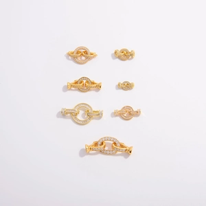 Micro-pave zircon S925 sterling silver connector clasps for DIY jewelry making