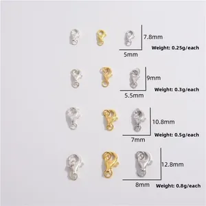 S925 sterling silver lobster clasp set in multiple sizes for DIY jewelry bracelets