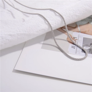 Minimalist S925 sterling silver popcorn chain necklace with a fine beaded metal texture