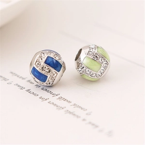 Charm fai-da-te in argento S925 con smalto blu e verde e cristalli scintillanti
