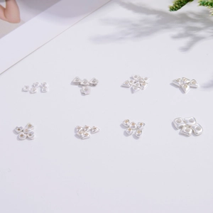 925 Sterling Silver Geometric Spacer Beads Triangle Heart Hexagon Shape For DIY Bracelet Necklace Jewelry Making Silver Beads