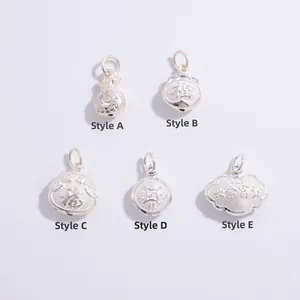 Pendentifs cadenas et sacs de chance en argent S925 avec gravures traditionnelles