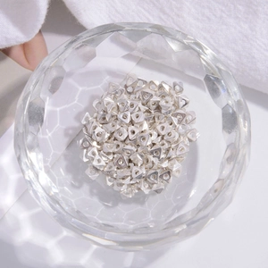 S925 sterling silver hollow triangular spacer beads for DIY jewelry making and crafts