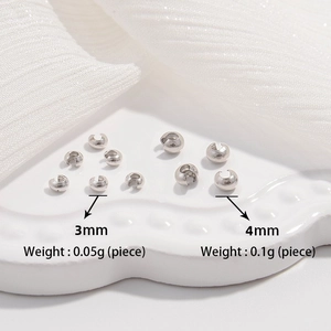 S925 sterling silver 3mm and 4mm C-shaped crimp bead covers for jewelry making