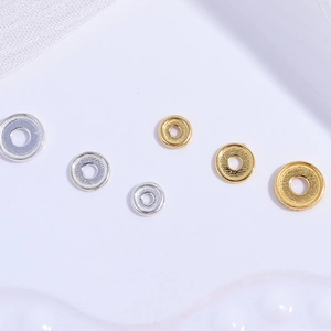 Cuentas Espaciadoras de Disco Plano Redondo de Plata de Ley 925 Textura Martillada Ultrafina Cuentas DIY para Pulsera