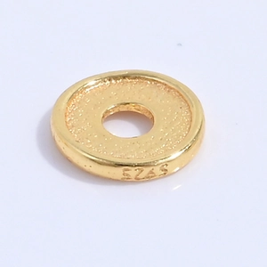 Cuenta espaciadora dorada de plata de ley S925 para joyas de bricolaje y pulseras