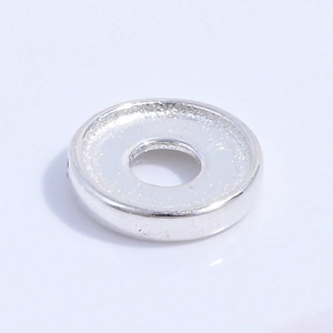 Cuentas espaciadoras planas de plata esterlina S925 para creación de joyas DIY