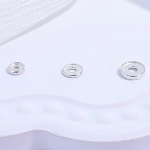 Tres cuentas espaciadoras redondas de plata esterlina S925 para joyería DIY artesanal