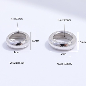 Distanziatori in argento sterling S925 lucido per gioielli fai-da-te in due misure