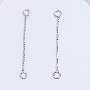 Chaîne box en argent sterling S925 avec anneaux ouverts pour la création de bijoux DIY