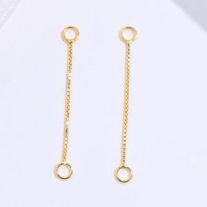 Chaîne d'oreille S925 en argent sterling avec anneaux ronds pour la création de bijoux DIY