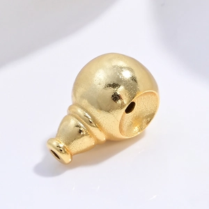 Pendentif gourde en argent S925 poli avec placage d'or pour la création de bijoux DIY