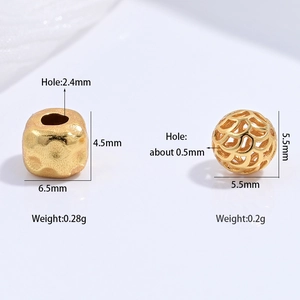 S925 silver gold-plated hollow charms and textured square beads for DIY jewelry making