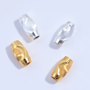 Perline a Fuso in Argento Sterling 925 Effetto Occhio di Gatto con Motivo a Spirale Accessori Fai da Te per Gioielli