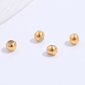 Perle distanziatrici rotonde dorate in argento S925 per la creazione di gioielli DIY