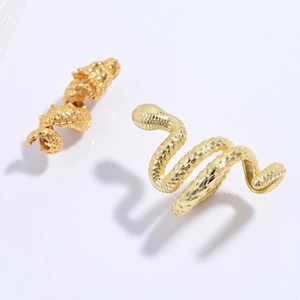 S925 Sterling Silver Gold Plated Dragon Snake Spacer Beads DIY Jewelry Making Findings Bracelet Necklace Charms Animal Pattern