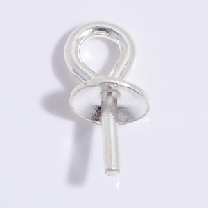 S925 sterling silver pearl cup peg bail for jewelry making and DIY pendant crafting