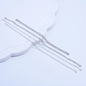 Argent Sterling 925 Minimaliste DIY Collier Bracelet Chaîne Rolo Rectangulaire Accessoires Pour La Création De Bijoux Chaîne Argentée Simple