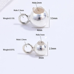 S925 sterling silver sliding ball beads in two sizes for DIY jewelry making