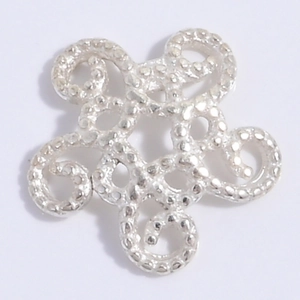 S925 sterling silver snowflake bead cap for DIY handmade bracelet and jewelry making