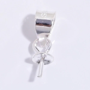 S925 sterling silver pearl pendant connector with bails and pins for DIY jewelry making