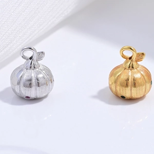 925 Sterling Silver Pumpkin Pendant For Women Zirconia Inlaid DIY Jewelry Charm Fruit Shape Pendant Gold Silver Color Accessories