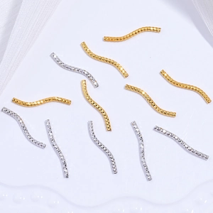S925 Sterling Silver Faceted Curved S-Tube Spacer Beads DIY Jewelry Finding Connector For Bracelet Necklace Making Jewelry