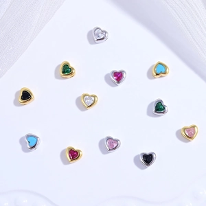 Cuenta de Amuleto de Corazón de Plata de Ley 925 Con Strass de Colores para Creación de Joyas DIY Pulsera Collar Mujer