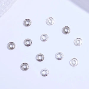 Cuentas espaciadoras de plata de ley S925 para joyería DIY con sello distintivo