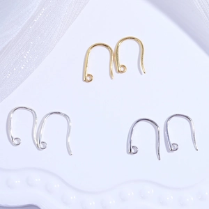 925 Sterling Silver U Shape Earring Hooks Smooth DIY Earring Findings Components For Jewelry Making Gold Silver Jewelry Parts