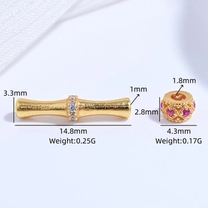 S925 sterling silver gold plated gourd bead and butterfly tube jewelry diy accessory set