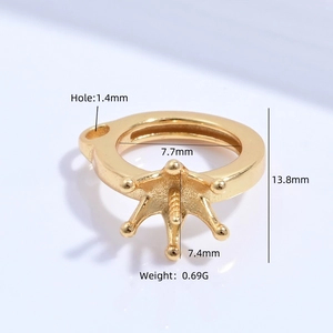Gouden kroonvormige hangerbasis met zes klauwen voor DIY-sieraden met afmetingen