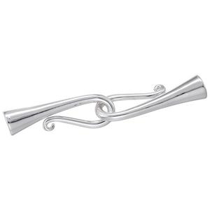 Polished S925 sterling silver flared connector clasp for DIY jewelry bracelet and necklace