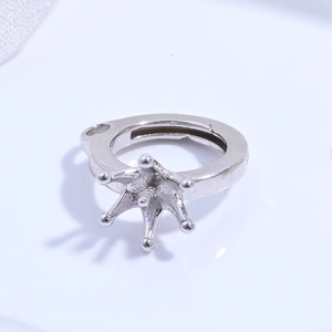 S925 sterling zilveren kroon ringzetting met zes tanden voor doe-het-zelf parelsieraden
