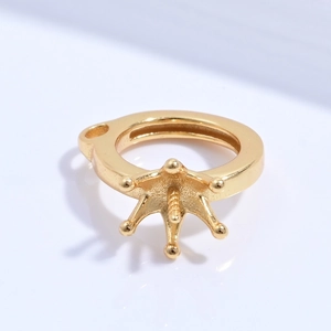 Gouden kroonringzetting van S925 zilver voor doe-het-zelf parelhangers en sieraden