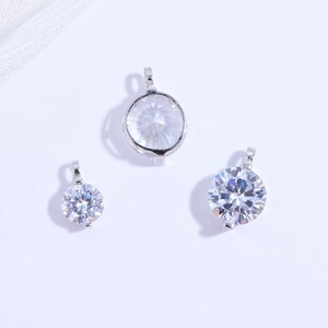Trois pendentifs dégradés en argent sterling S925 avec zircons scintillants pour bijoux