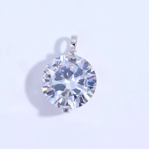 Pendentif goutte en argent S925 avec oxyde de zirconium rond pour bijoux DIY