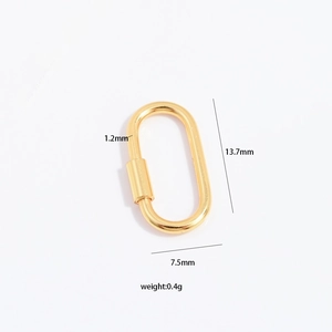 Polished S925 sterling silver oval spring clasp for DIY jewelry with size dimensions